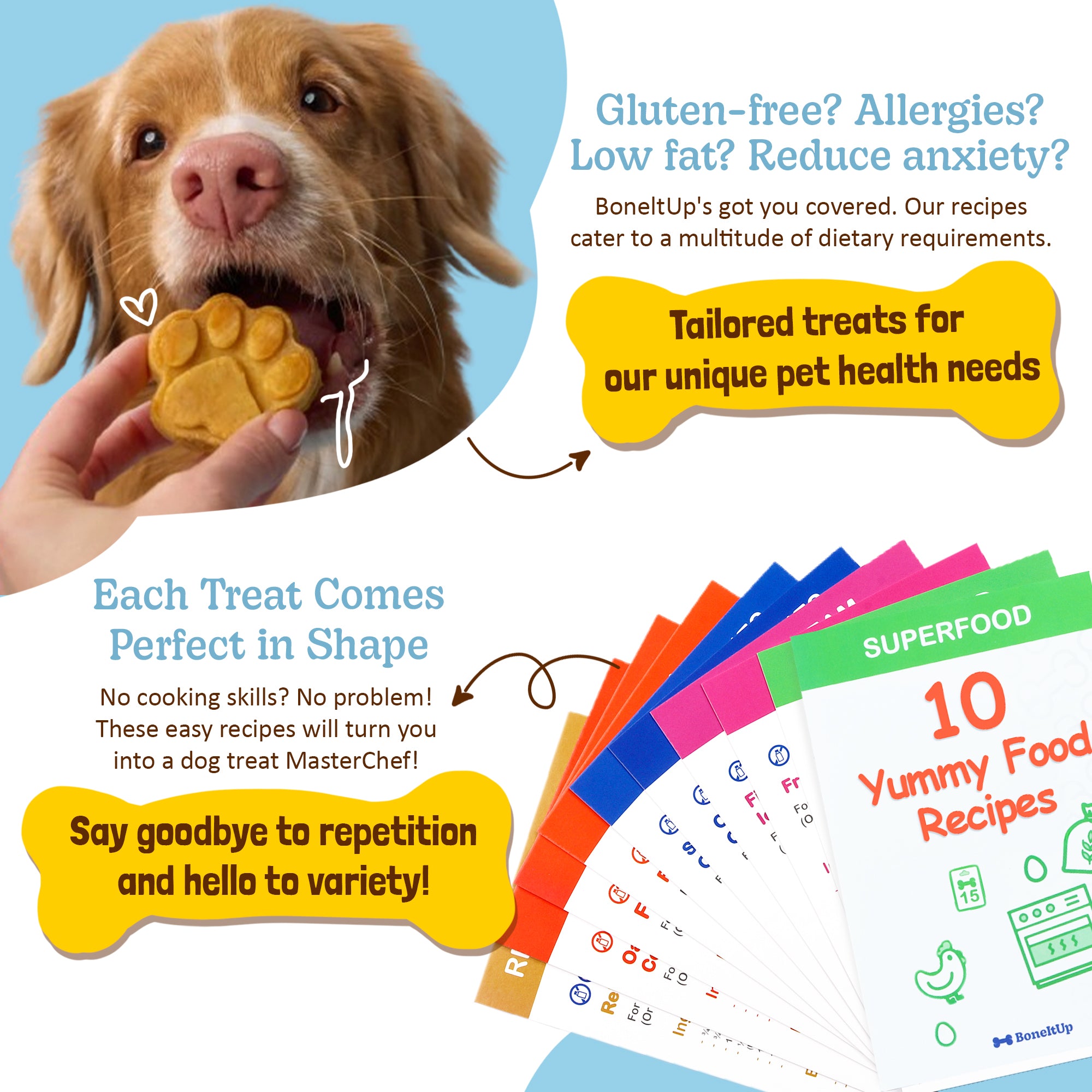 Personalized DIY Dog Treat Kit with Molds, Cutters, Recipes – Healthy Homemade Snacks for Pups & Pet Lovers